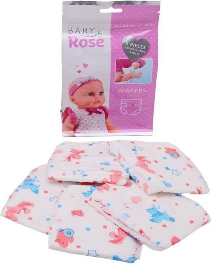 John Toy Baby Rose 5 luiers in zak