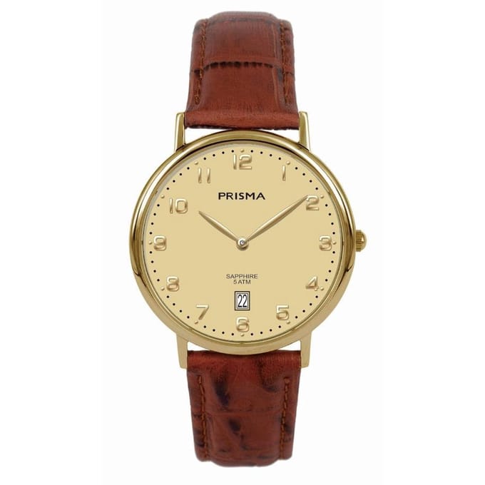 Prisma horloge P.1005 Heren Signature Titanium Gold Brown