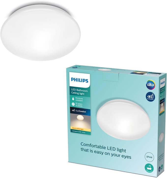 Philips Canopus badkamer plafondlamp - chroom - klein