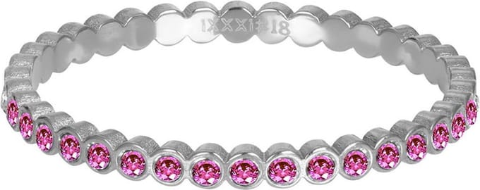 Small Circle Stone Fuchsia - iXXXi - Vulring 2 mm - Zilver