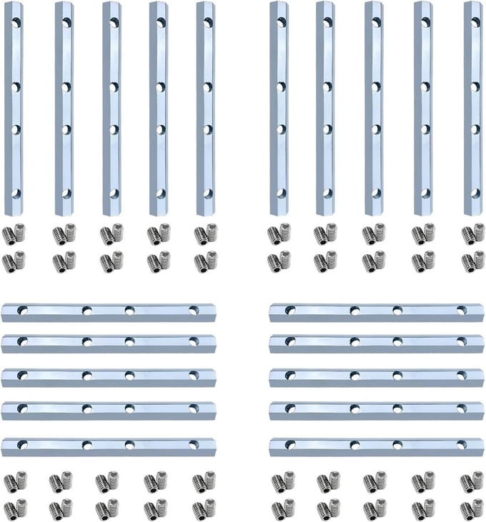 Set Aluminium Profielconnectoren met Schroeven voor 20mm Constructieprofielen
