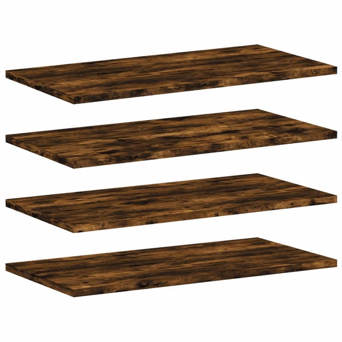vidaXL - Wandschappen - 4 - st - 60x30x1,5 - cm - bewerkt - hout - gerookt - eikenkleur