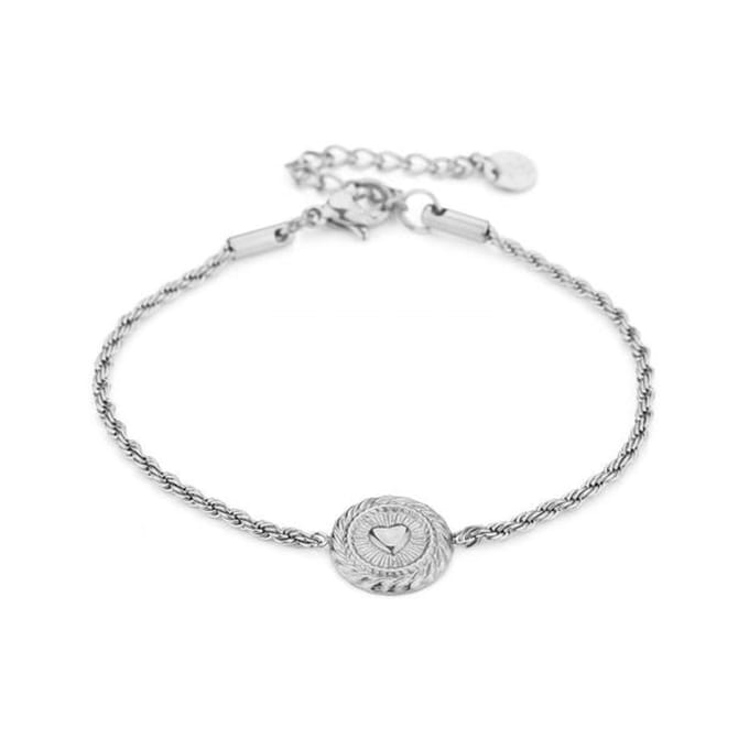 Bijoutheek Armband Hart Munt Zilver