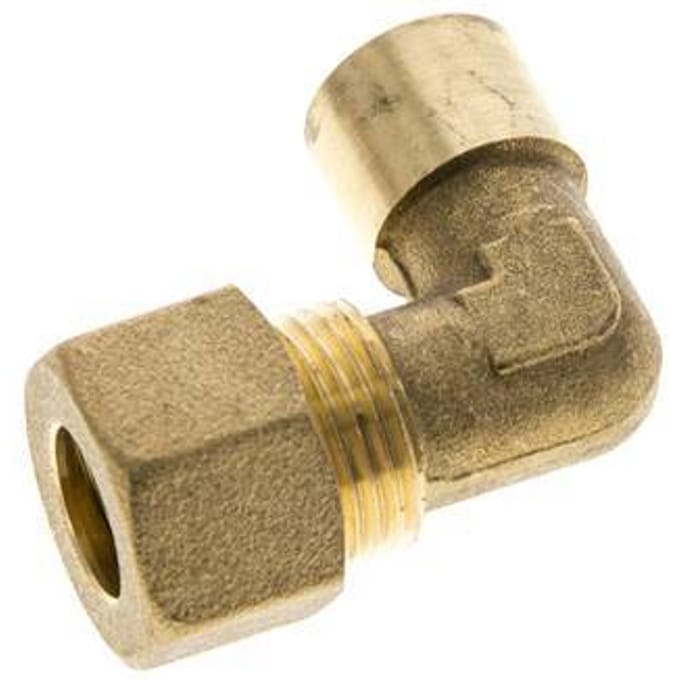 G 1/4'' x 12mm Messing L-Knelfitting 90 graden 75 Bar DIN EN 1254-2