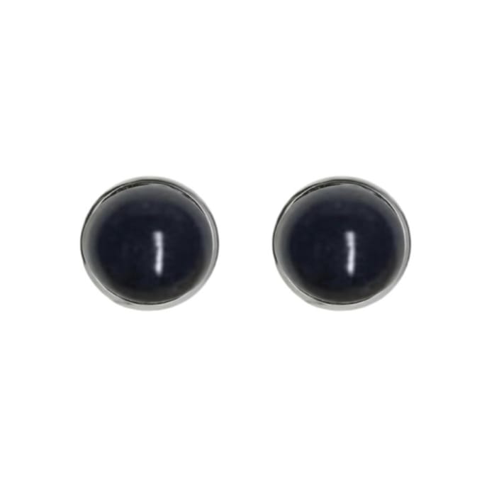 Magneet oorbellen zwart zilverrand 10 mm