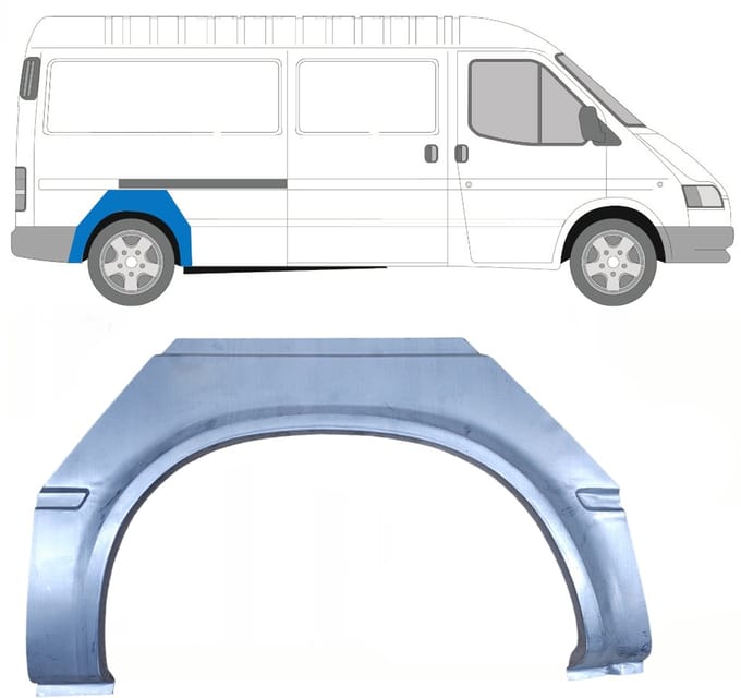 Reparatiepaneel achterspatbord voor Ford Transit 1986-2000 / Rechts
