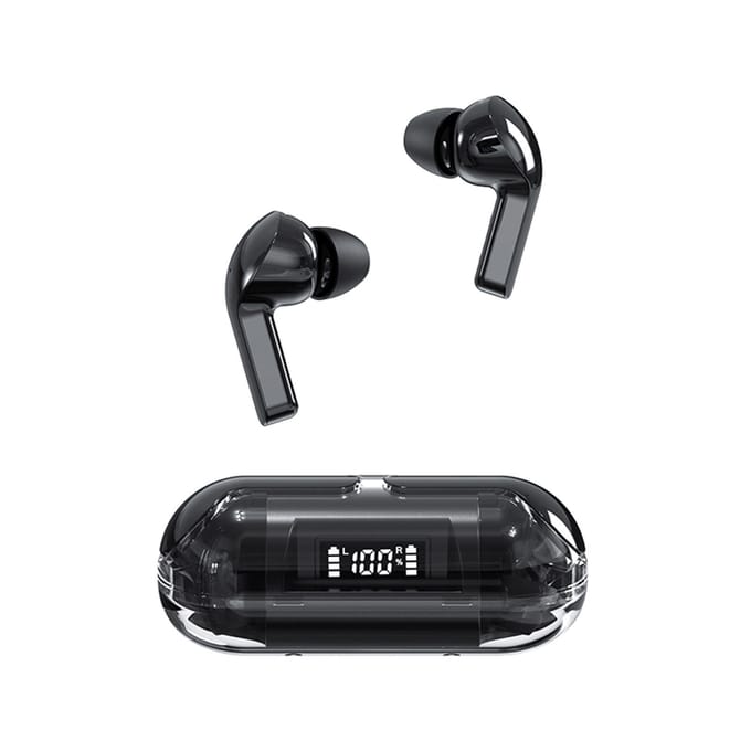 BT 5.3 Draadloze BT Clear Cover Hoofdtelefoon In-Ear Headset zwart