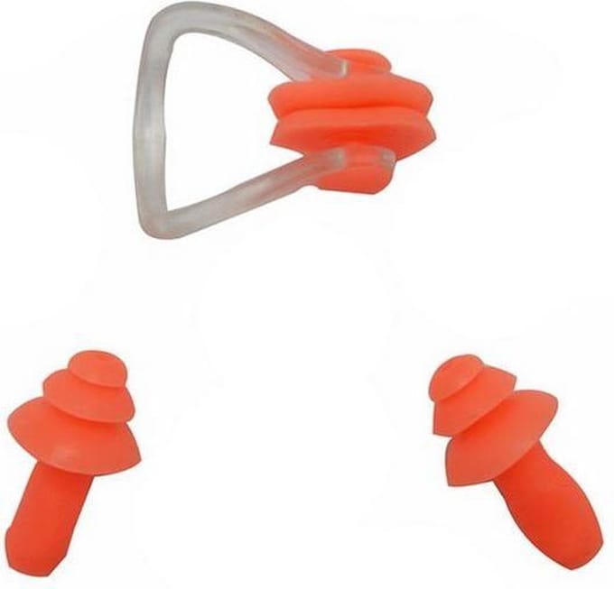 Zwemoordoppen met neusklem Oranje One Size