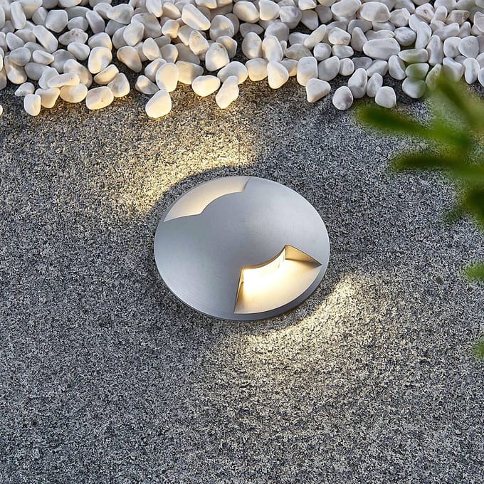 Lucande - Grondspots - 1licht - Aluminium - H: 2 cm - GU10 - titanium