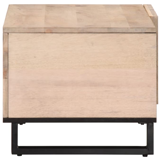 vidaXL - Salontafel - 80x51x40 - cm - massief - mangohout - wit