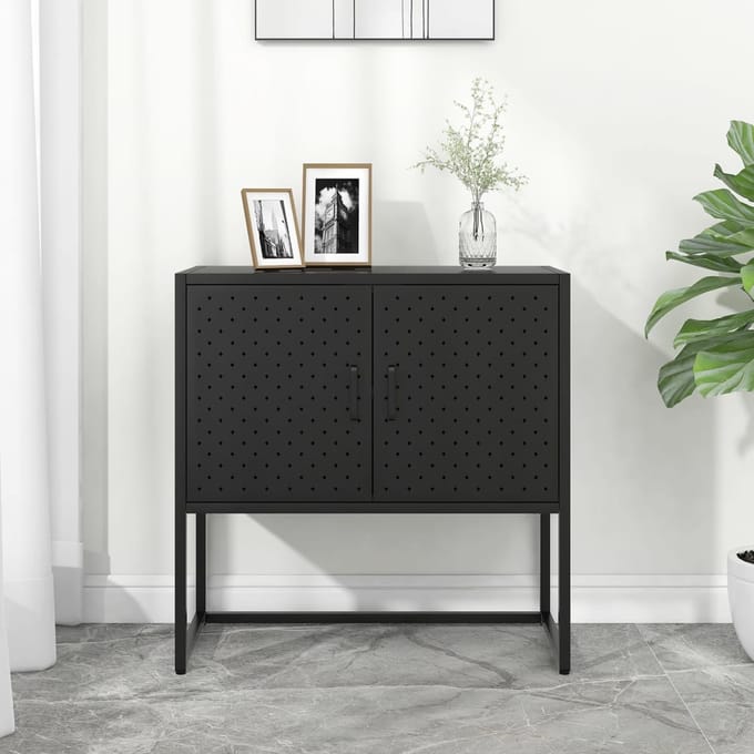 vidaXL - Dressoir - 75x35x75 - cm - staal - zwart