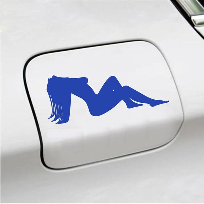Bumpersticker - Dame - 7,3 X 18 - Blauw