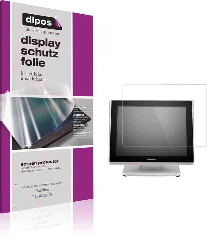 dipos – 2x Beschermfolie geschikt voor Posiflex PS-3615-G2 | Krasbestendige & heldere Screenprotector Ultra-Thin