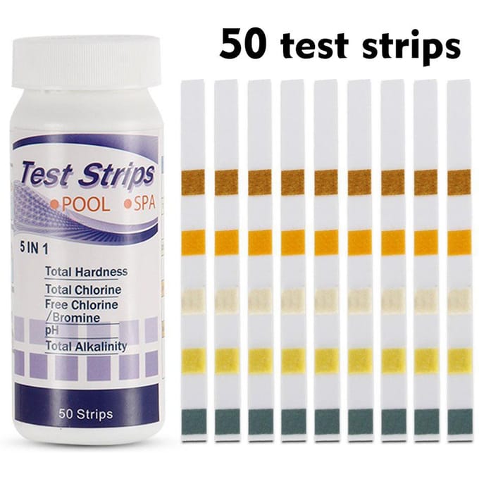 5 In 1 Zwembad SPA Teststrips Chloor pH Alkaliteit Waterhardheid Testen Healthwater Pool wit
