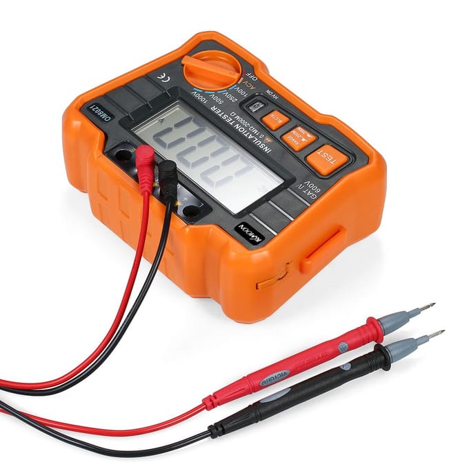 KKmoon Isolatieweerstandstester DCV ACV Meter 1000V Grond Megger Megohmmeter MegOhm Voltmeter oranje