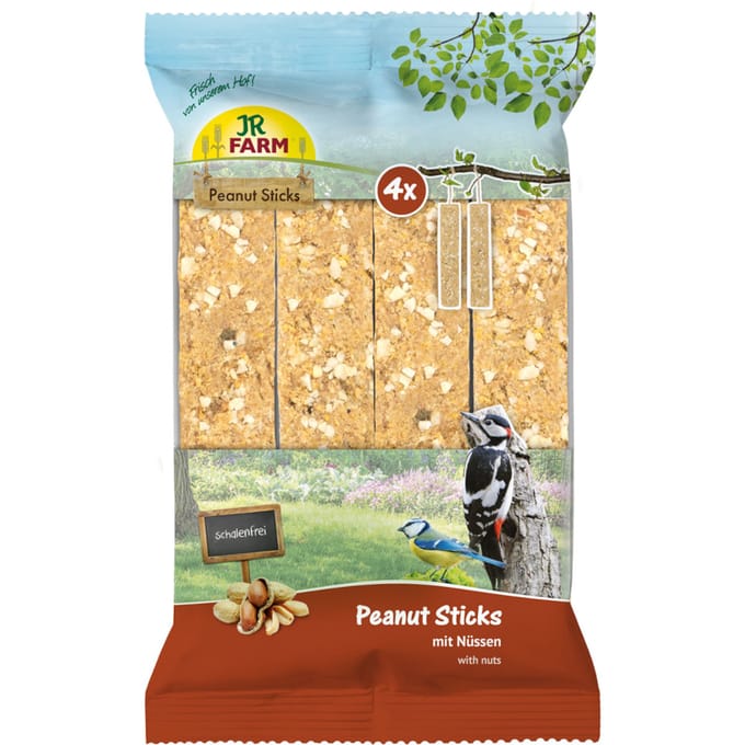 640g JR Farm 4x Pinda Sticks schelpvrij met noten vogelvoer
