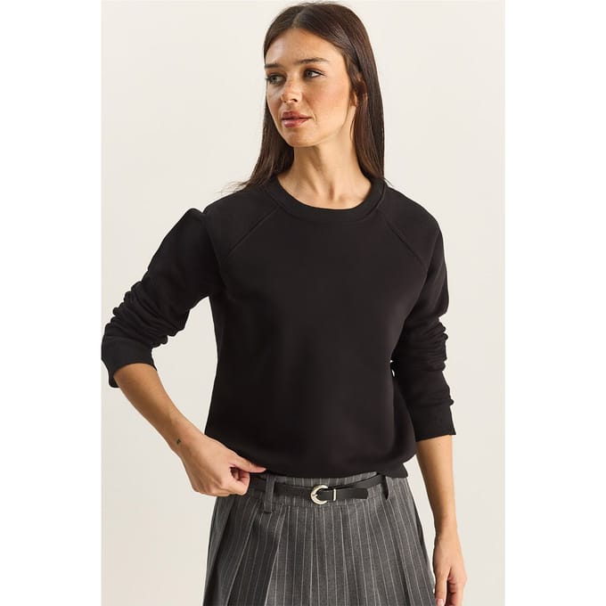 Ontspannen Pasvorm Crewneck Gebreid Sweatshirt