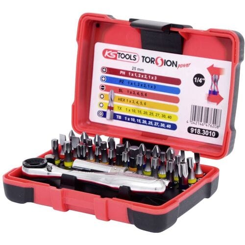 KS Tools TORSIONpower - Bitset - 32-delig - Magnetische Houder - Adapter 1/4"