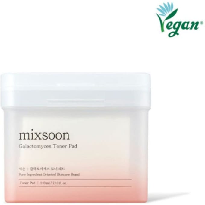 mixsoon Galactomyces Toner Pad 210ml 60 Disques – Disques Tonifiants Coréens Éclaircissants pour Hydratation, Texture de Peau & Soin Peau de Verre white