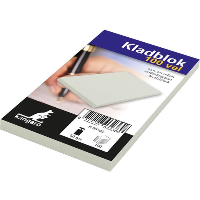 Kangaro kladblok - 6,75 x 11 cm - 100 vel met dekblad - K-55100