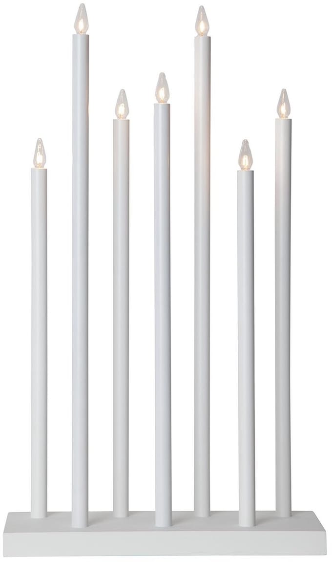Star Trading kandelaar, 'Holy' van hout en metaal, 7 x E10 gloeilampen, wit, H 66cm, B 38cm