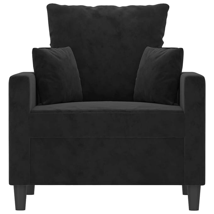 Vidaxl Fauteuil, Zwart, 60 Cm, Bekleed Met Fluweel