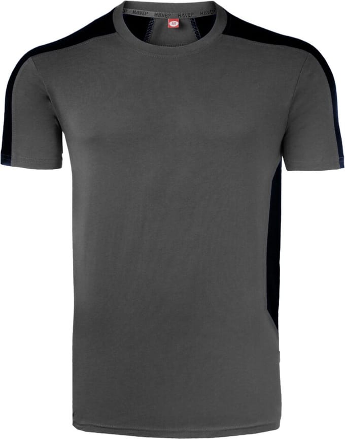 HAVEP T-shirt Bicolor 10072 - Charcoal/Zwart - L