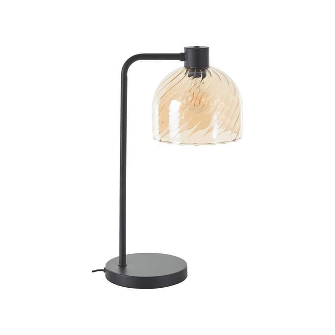 Brilliant Casto - Tafellamp - E27 max 1x25W - Glas - Amber - Zwart