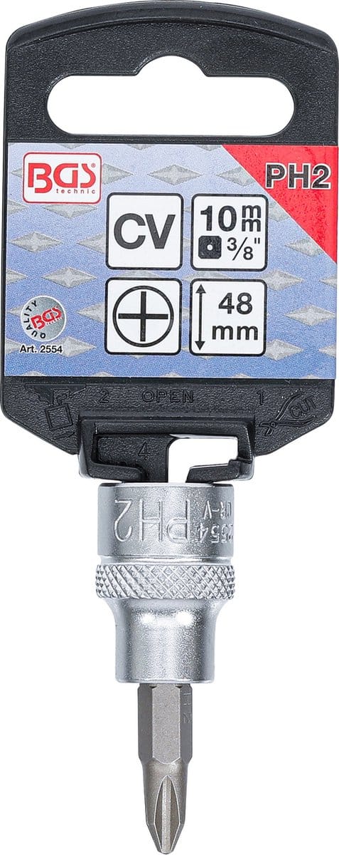 BGS Dopsleutelbit 3/8 kruiskop PH2