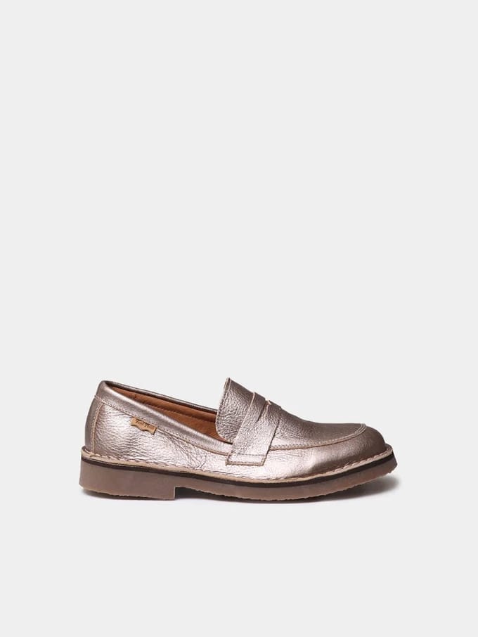 Metallic leren loafers voor dames | IVANA-AT