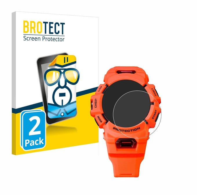BROTECT - Screenprotector voor Casio G-Shock GBA-900 - Folie Beschermfolie transparant 2 Stuks