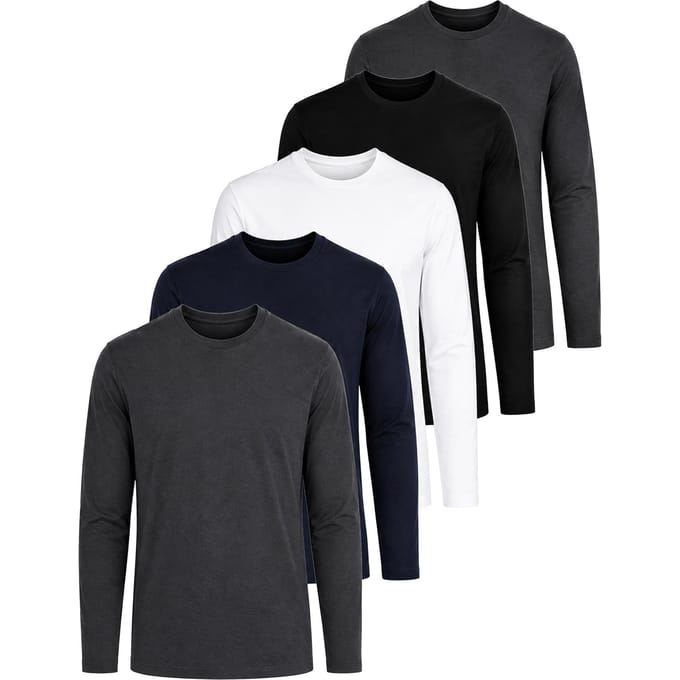 Kruze | T-shirts met lange mouwen voor heren – 5-pack