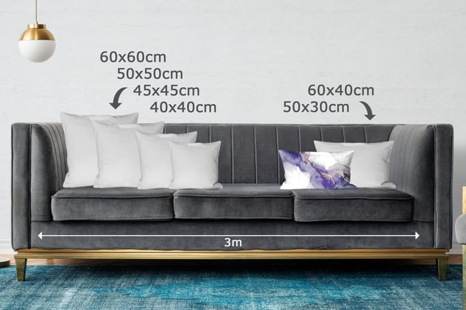 Sierkussens - Kussentjes Woonkamer - 50x30 cm - Paars - Modern - Marmer - Abstract