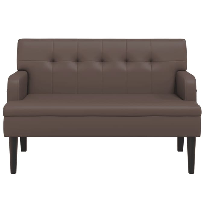 vidaXL - Bankje - met - rugleuning - 112x65,5x75 - cm - kunstleer - bruin