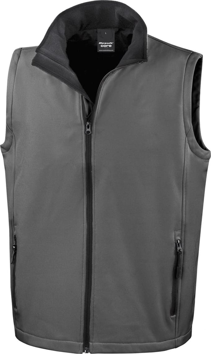 Result Printable Soft Shell Bodywarmer RT232 - CHARCOAL/BLACK - L