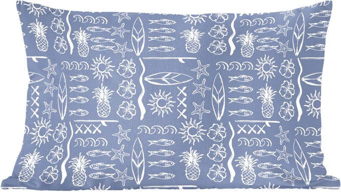 Sierkussens - Kussentjes Woonkamer - 60x40 cm - Kust - Zee - Blauw - Wit