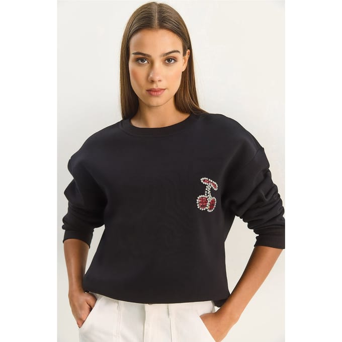 Geborduurd Crew Neck Sweatshirt