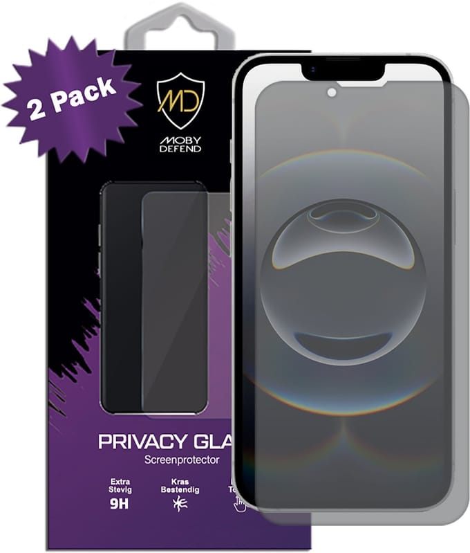 2-Pack MobyDefend Screenprotectors - Geschikt voor iPhone 16e - Matte Privacy Glass Screensavers