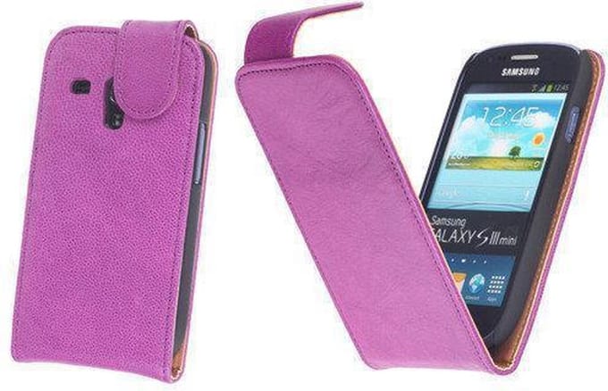 BestCases Paars Kreukelleer Flipcase Samsung Galaxy S3 Mini i8190