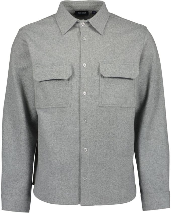 Blue Seven - Blouse 390534 grijs borstzakken LM overblouse - maat M