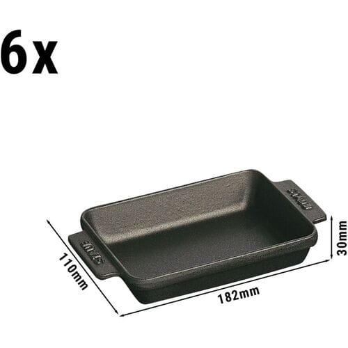 STAUB SPECIALITIES - Bakvorm set - 6 stuks - Vierkant - Zwart