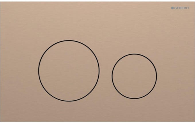 Geberit Sigma40 bedieningsplaat - 2-toets spoeling - extra dun - ronde knoppen - RVS - geborsteld rood goud (koper)