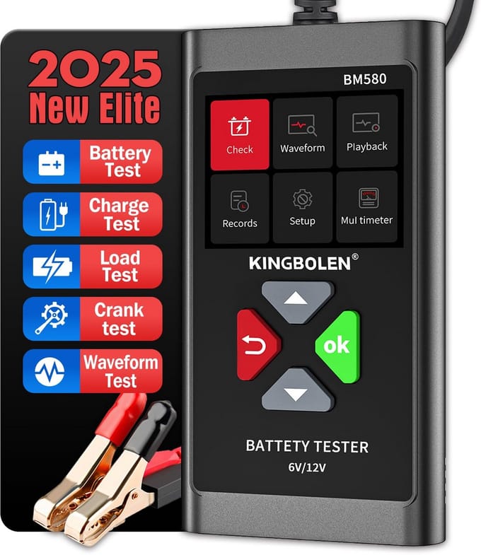 Autobatterietester 12V - 100-2000 CCA Batterietester voor Auto, Motor, ATV, SUV en Boot