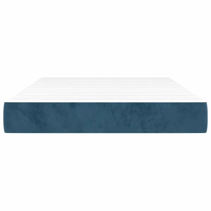 vidaXL - Pocketveringmatras - medium - 120x210x20 - cm - fluweel - donkerblauw