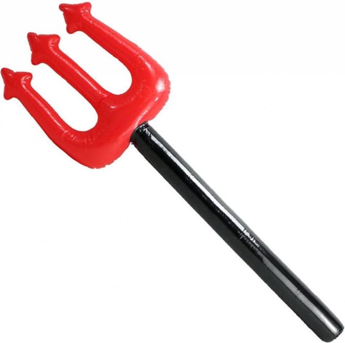 Lg-imports Opblaasbare Drietand Duivel Junior 90 Cm Rood/zwart