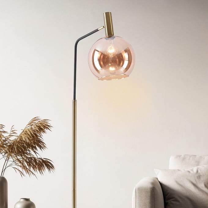 Staande lamp met glazen bol - Singh