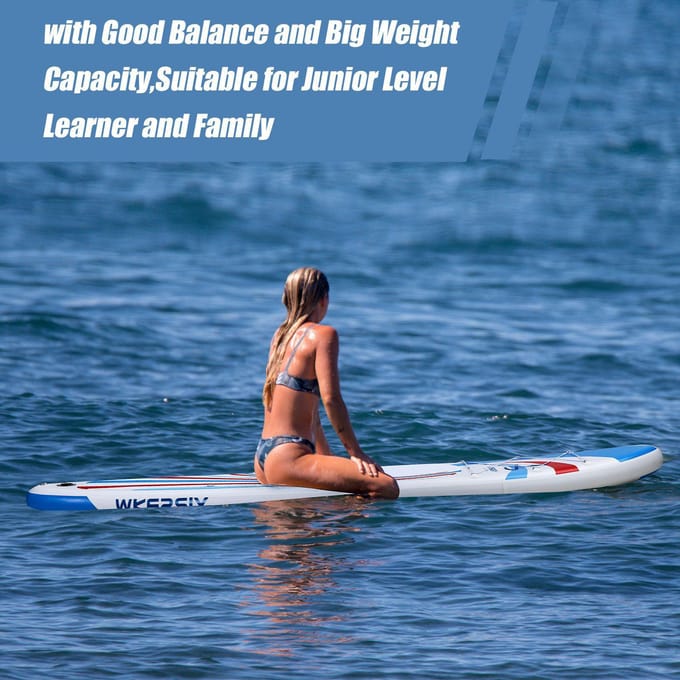 Planche à pagaie gonflable Stand Up Paddle Board 335 cm Capacité de 350 lb bleu/rouge