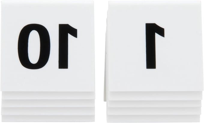 Tafelnummers Set - Genummerde Borden - Horeca Organisatie - Dubbelzijdig Zichtbaar - 4 x 5 cm - Wit
