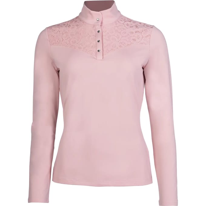 Damespolo met lange mouwen HKM Berry Lace
