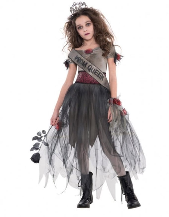 Prom Night Queen Zombie-kostuum voor kinderen 10-12 Jaar